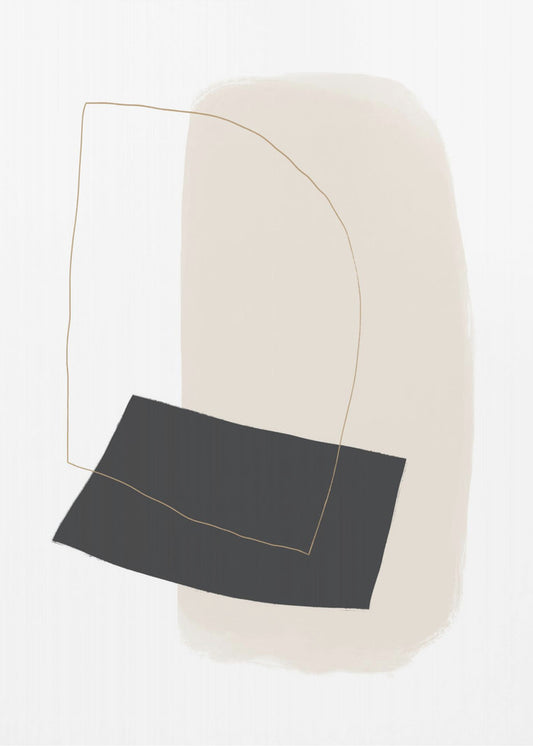 Geometrische Formen und einfache Linien in neutralen Tönen | Leinwand