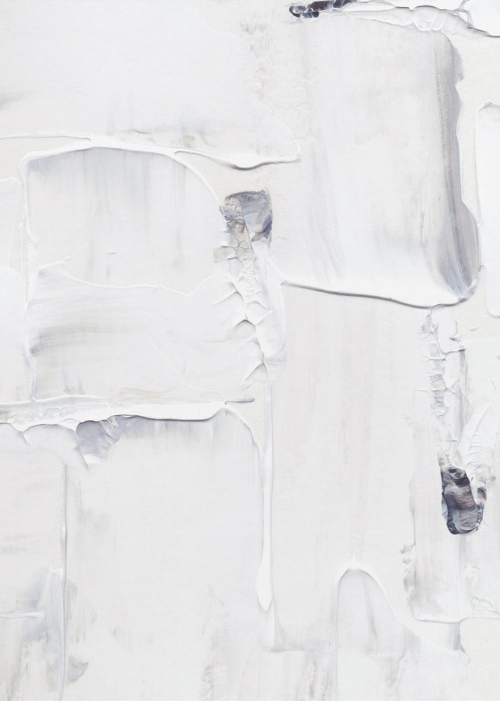 Expressionistische weiße und graue Pinselstriche | Leinwand