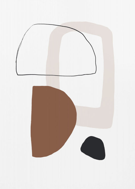 Minimalistische geometrische Formen in Erdtönen | Poster
