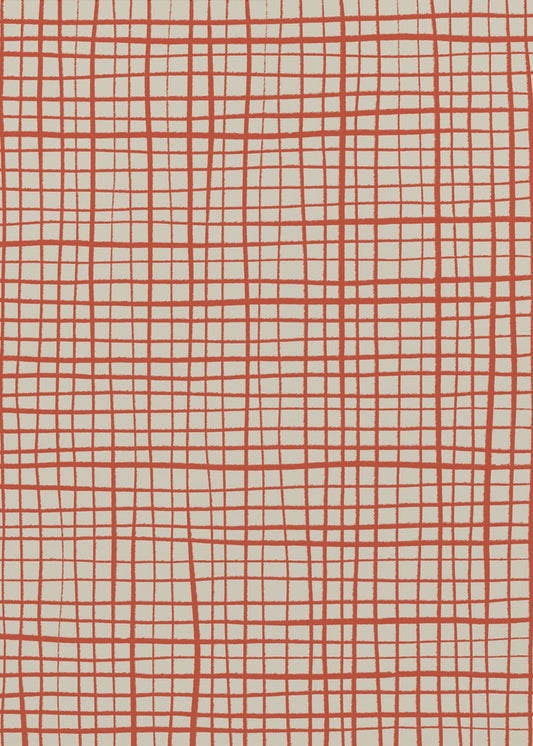 Red Grid Harmony | Canvas