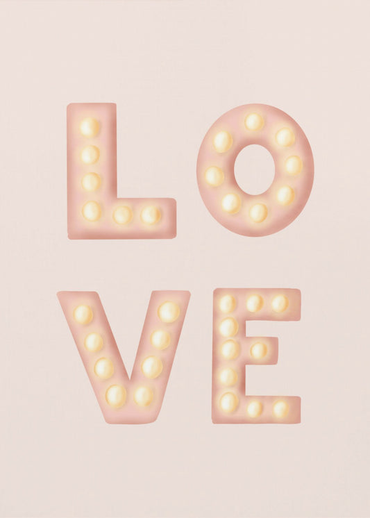 LOVE Leuchtbuchstaben Rosa | Leinwand