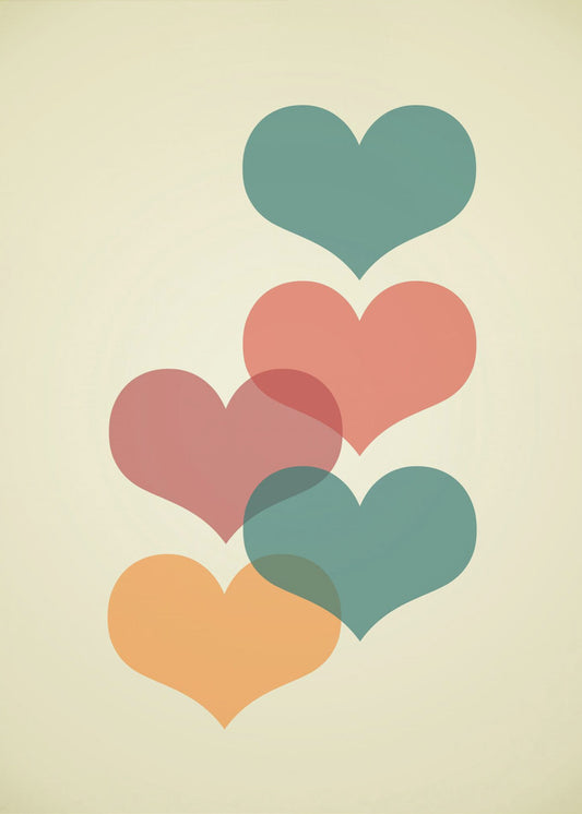 Mid century hearts I | Canvas