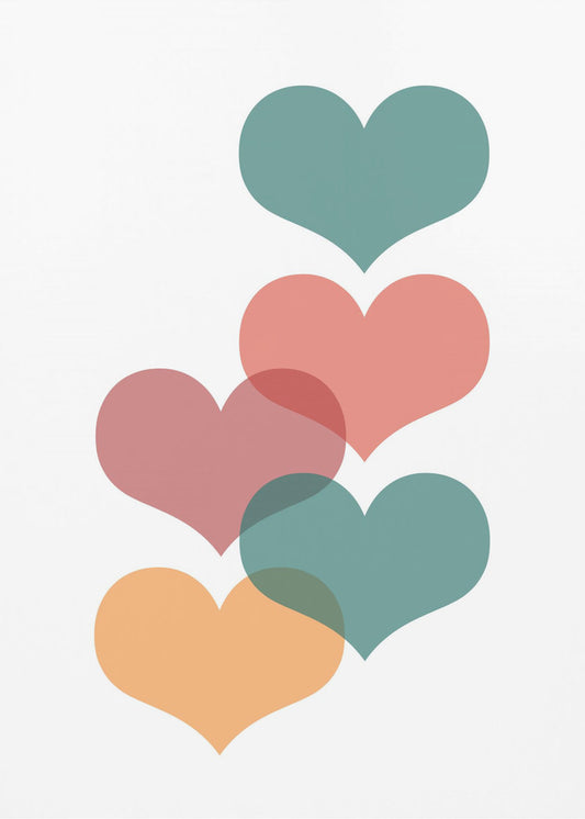 Mid century hearts | Canvas