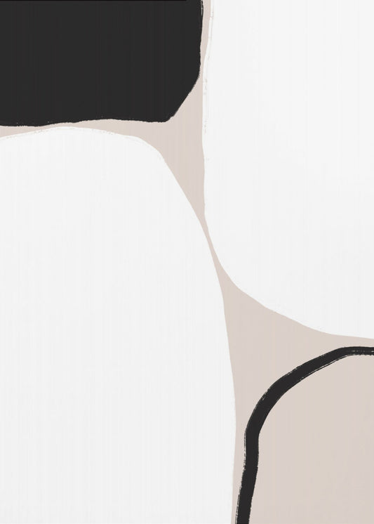 Geometrische Formen in Schwarz und Beige | Poster