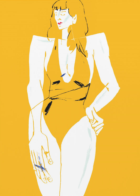 Girl in Bathing Suit Yellow | Canvas