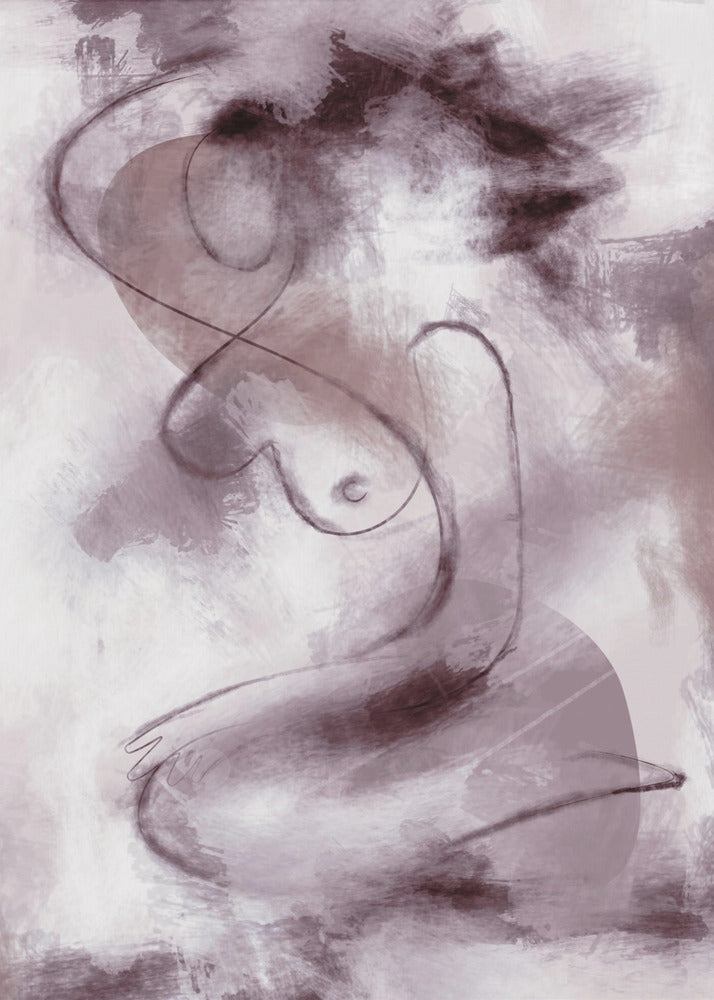 Figurative abstrakte Frau in Lila | Poster