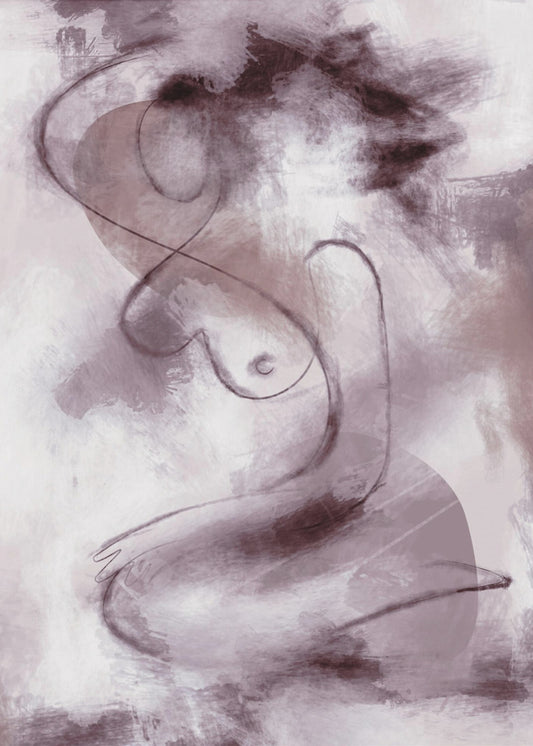 Figurative abstrakte Frau in Lila | Poster