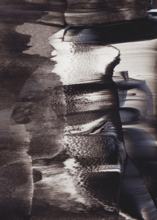 Monochrome Texturen und fließende Pinselstriche | Leinwand