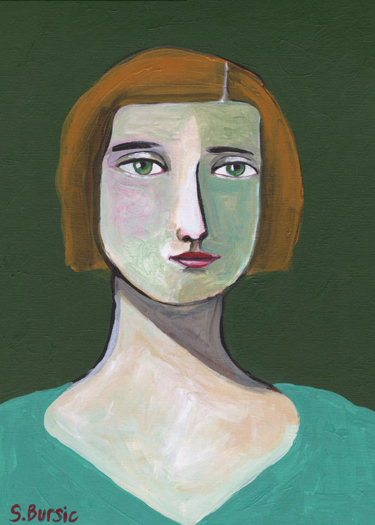 Grüne Dame | Leinwand