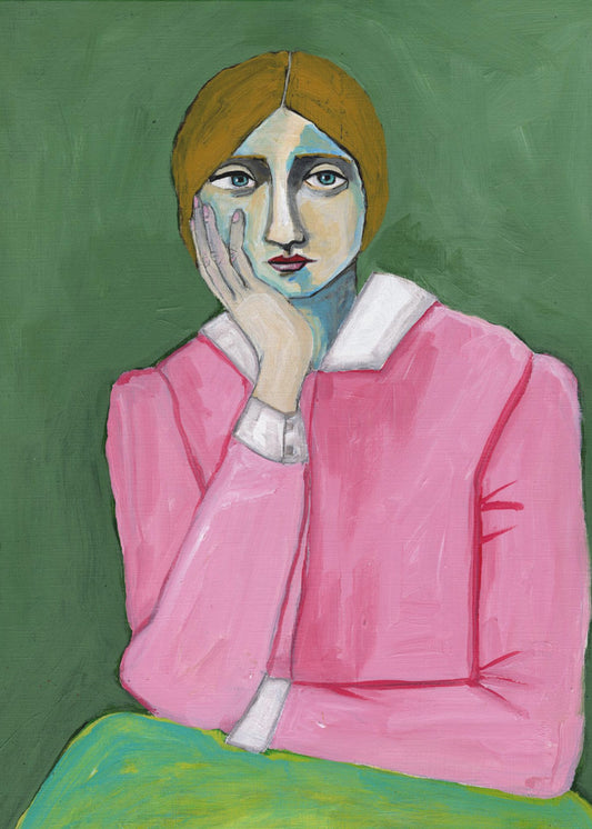 Vintage Dame in Pink | Leinwand