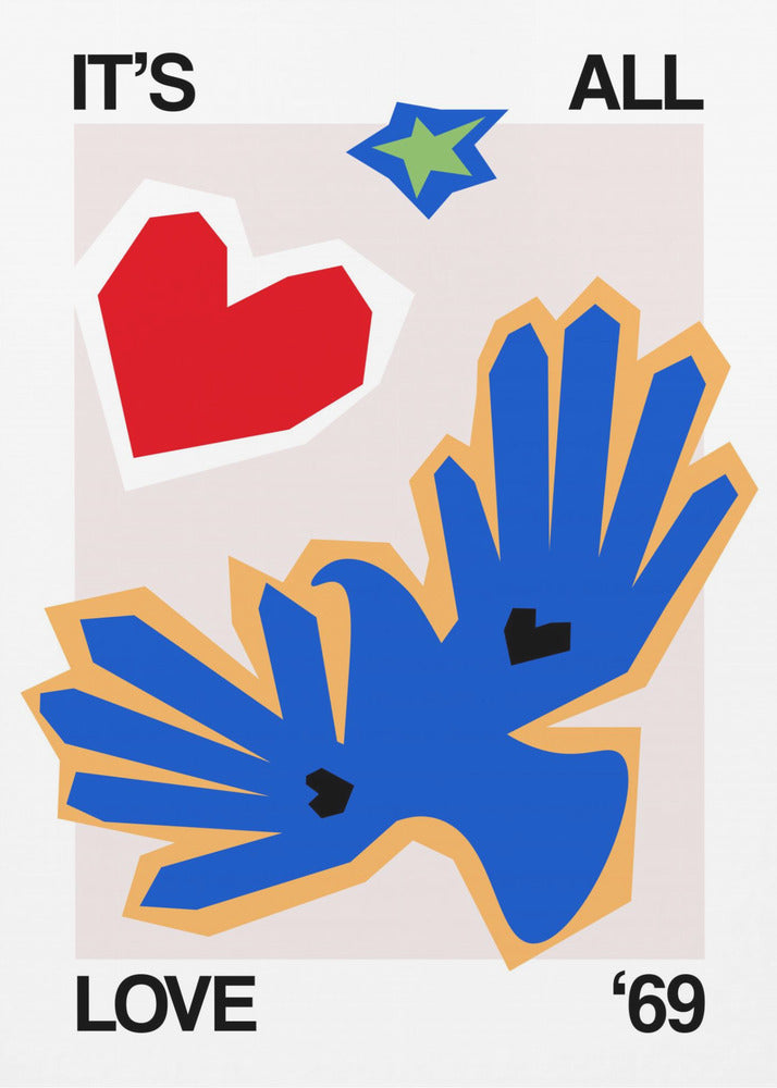 It's All Love '69 Bird Blue | Leinwand