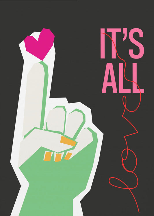 It's All Love Hand Grey | Canvas