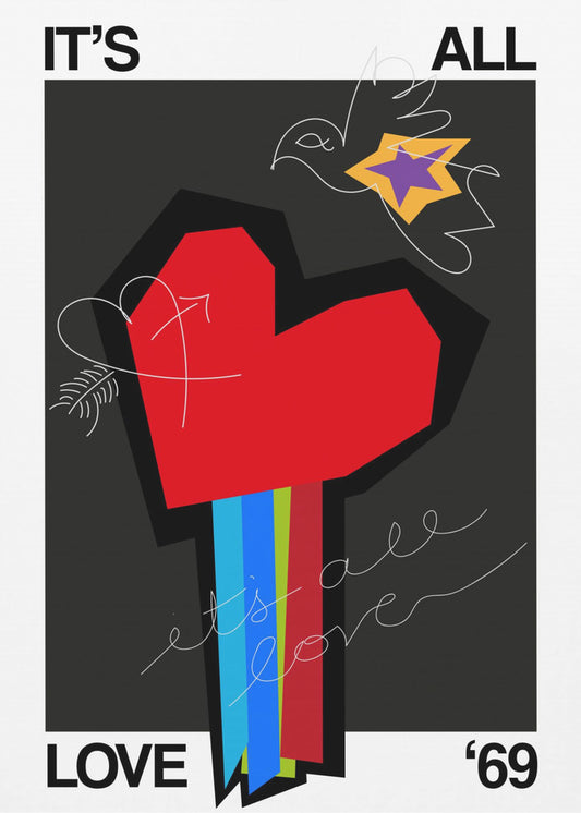 It's All Love Heart Grey | Canvas