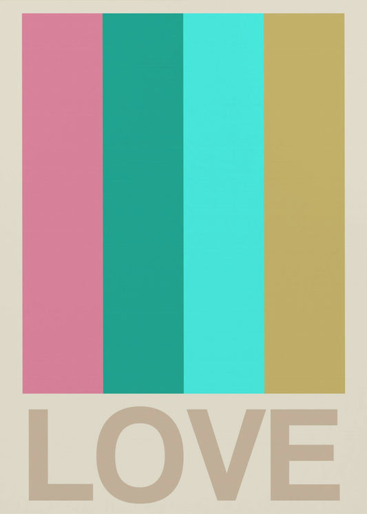 Retro Stripe LOVE CItrus | Canvas