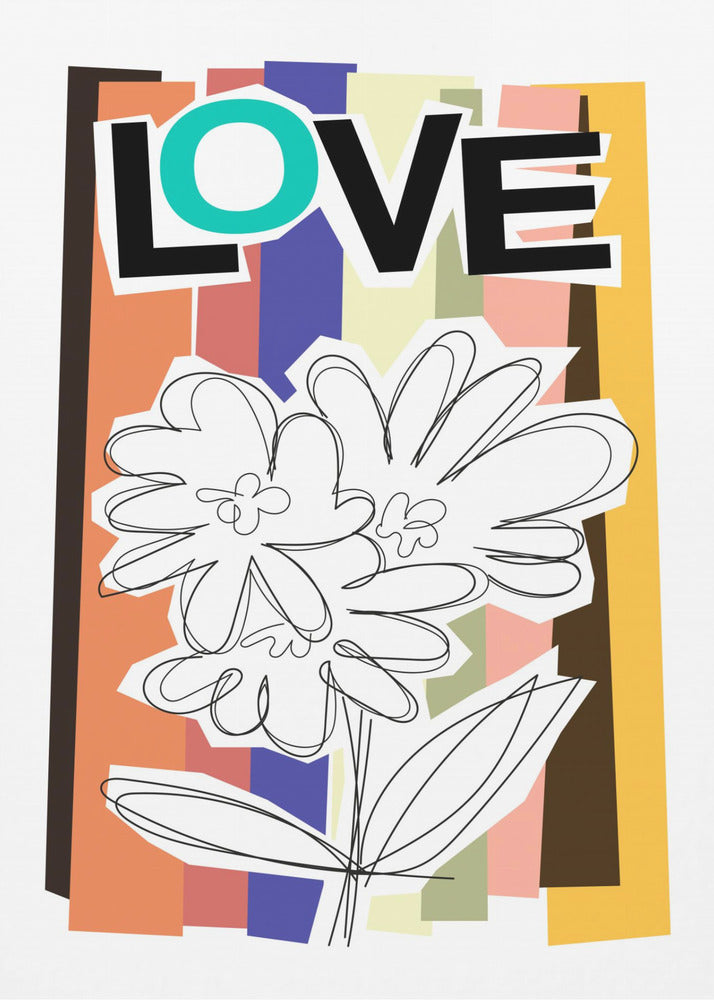 Scribble Flower Faded | Canvas