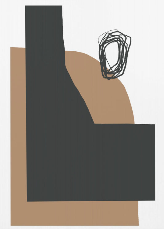 Geometrische Formen in Schwarz und Braun | Poster