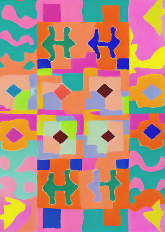 Lebhafter geometrischer Wandteppich | Leinwand