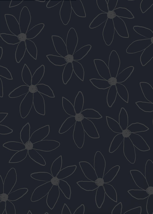 Schwarze luftige Blumen | Poster
