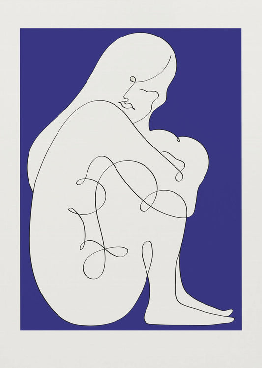 Sitzende Frau Blau | Leinwand