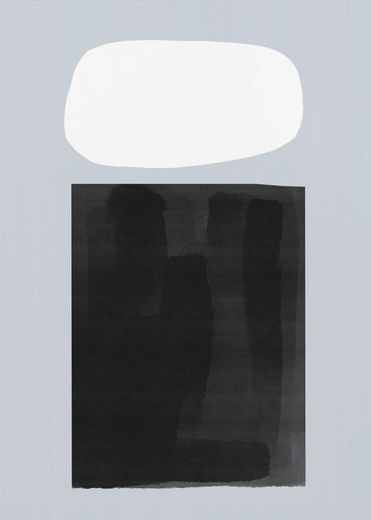 Schwarzes Rechteck unter einem weißen Oval | Poster