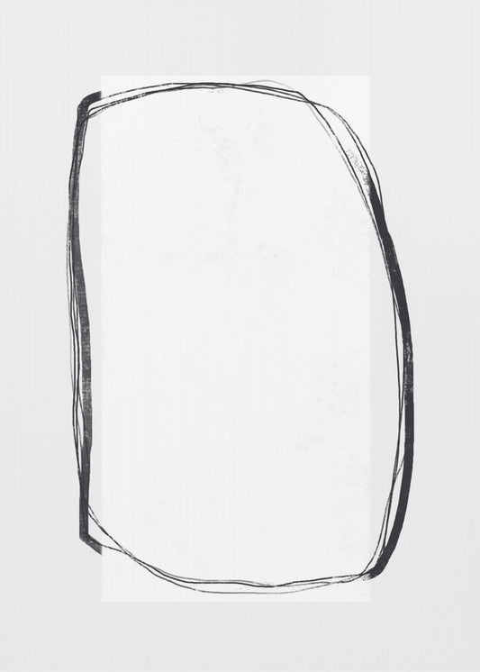 Abstract Black Lines Framing A White Canvas | Poster