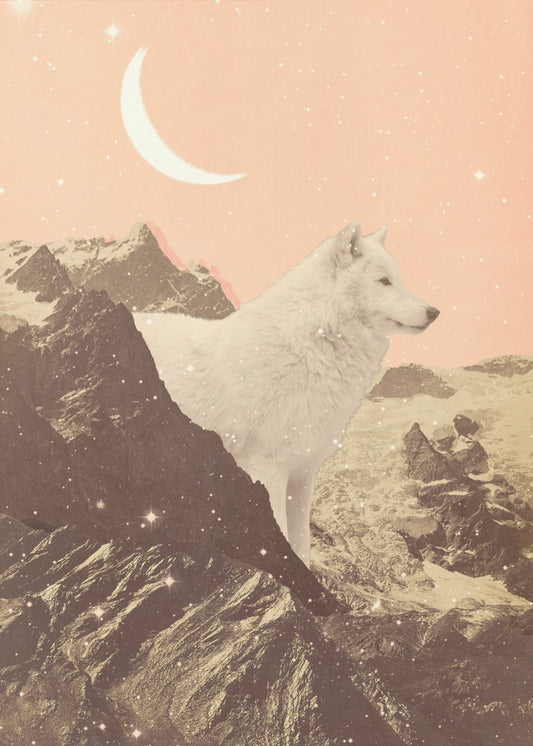 Giant White Wolf In Mountains | Canvas