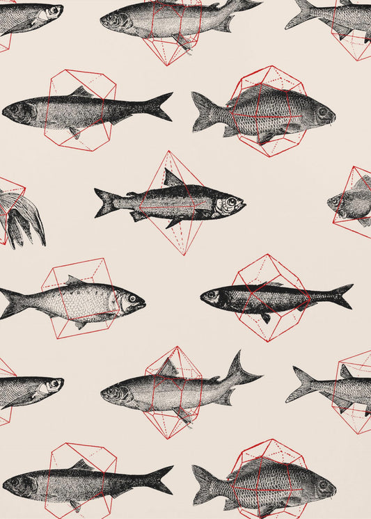 Fische in Geometrie Nr. 4 | Leinwand