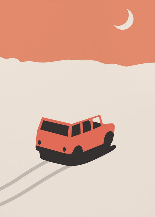 Car In Desert | Poster