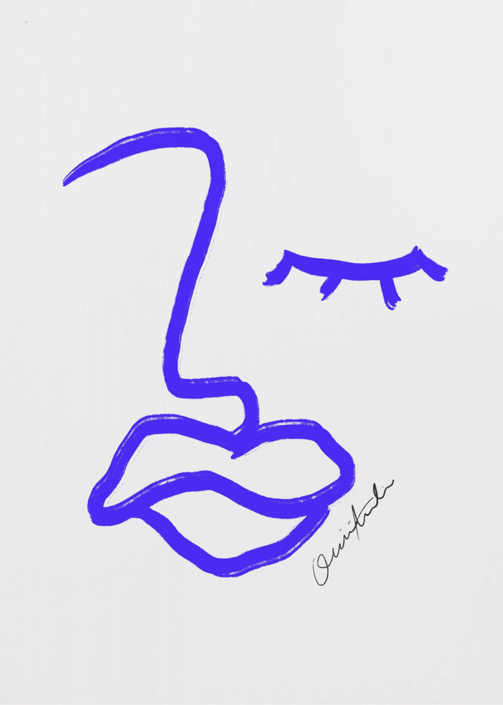 Blaue Linie Ausdruck | Leinwand