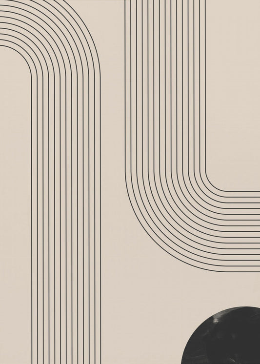 Black Minimal Line Art | Canvas