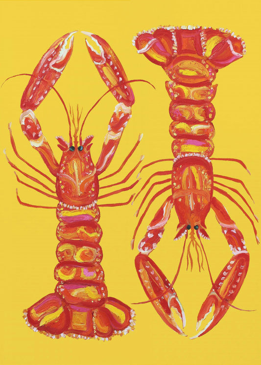 Langoustines On Yellow | Poster
