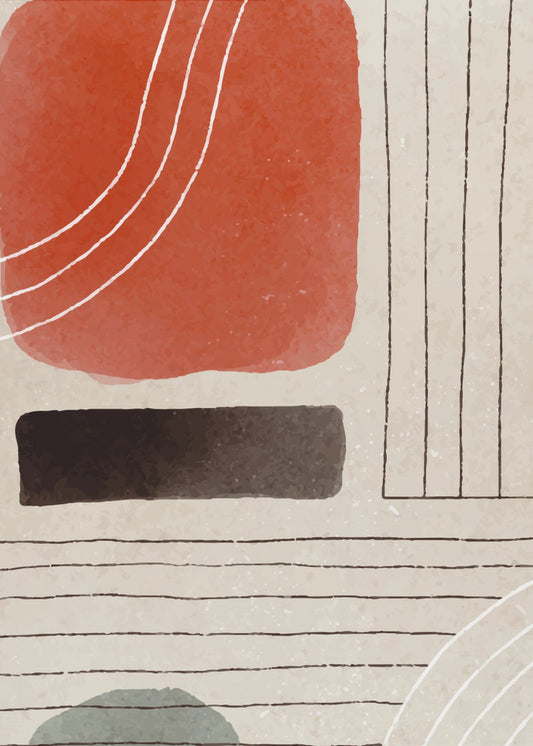 Orange Minimal Shapes #1 | Leinwand