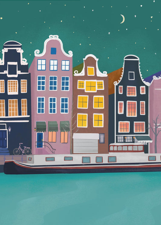 Amsterdam bei Nacht | Leinwand