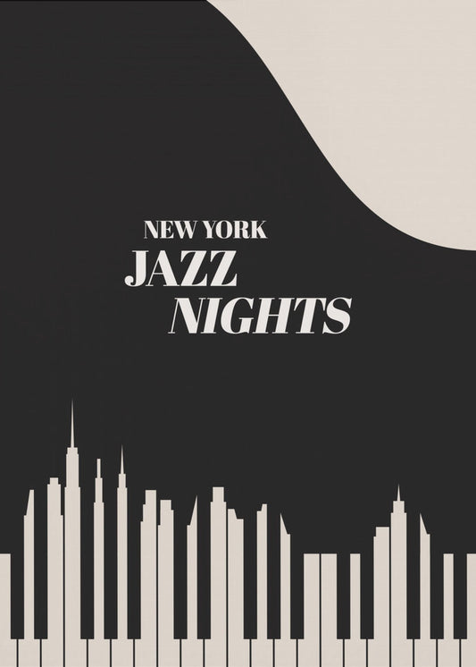 Jazz Nights Nyc Schwarz | Leinwand