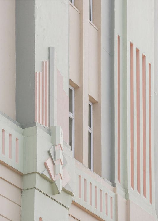 Pastellfarbene Fassadengeometrie | Poster