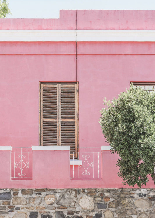 Rosa Fassade Gelassenheit | Leinwand