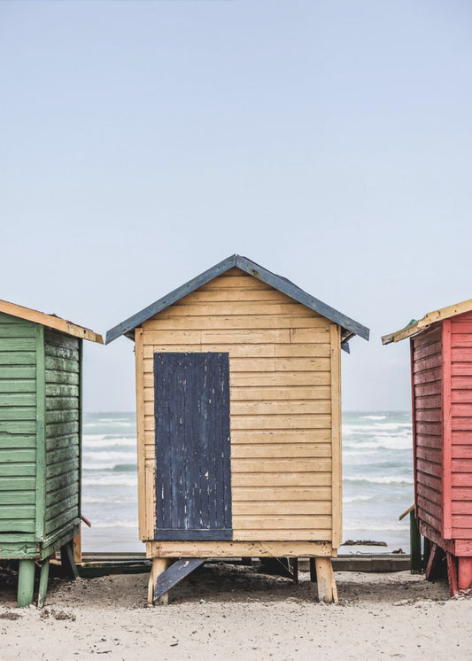 Bunte Strandhütten | Leinwand