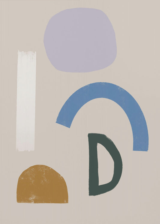Minimalistische Formen in gedeckten Farben | Poster