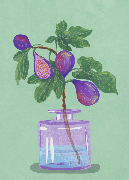 Feigenzweig in Vase | Leinwand