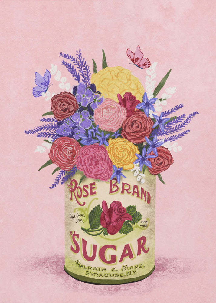 Blumen in einer Vintage-Dose | Leinwand