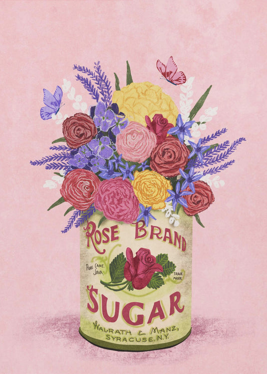 Blumen in einer Vintage-Dose | Leinwand