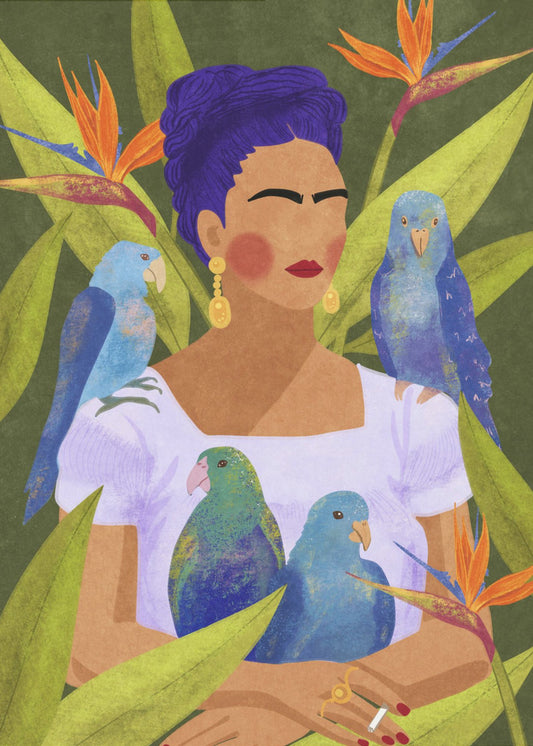 Frida und Vögel | Leinwand