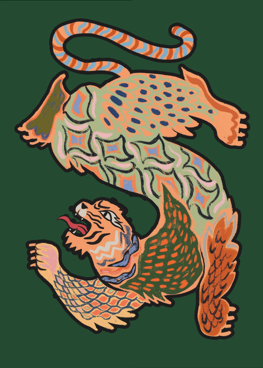 Asiatischer Tiger Grün | Poster