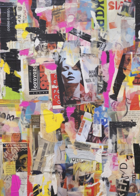 Lebendige Collage Echoes | Leinwand