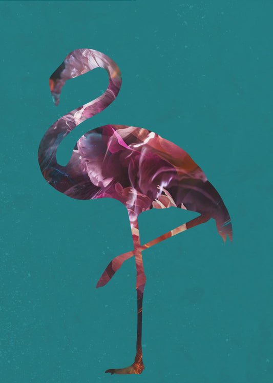 Flamingo Pink und Grün | Leinwand