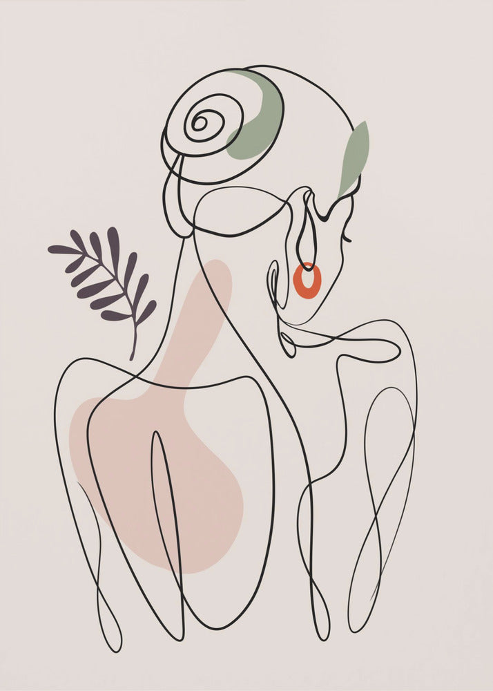Serene Line Embrace | Leinwand