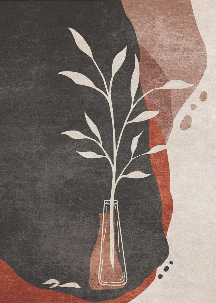 Vase und Blätter | Poster