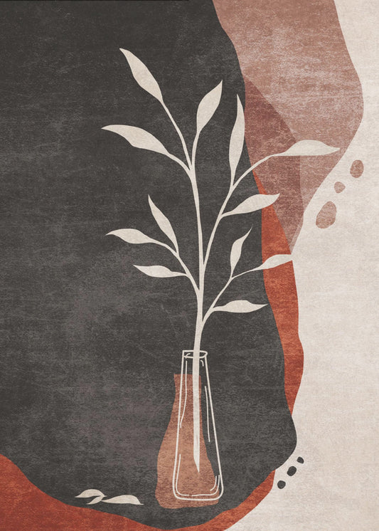 Vase und Blätter | Poster