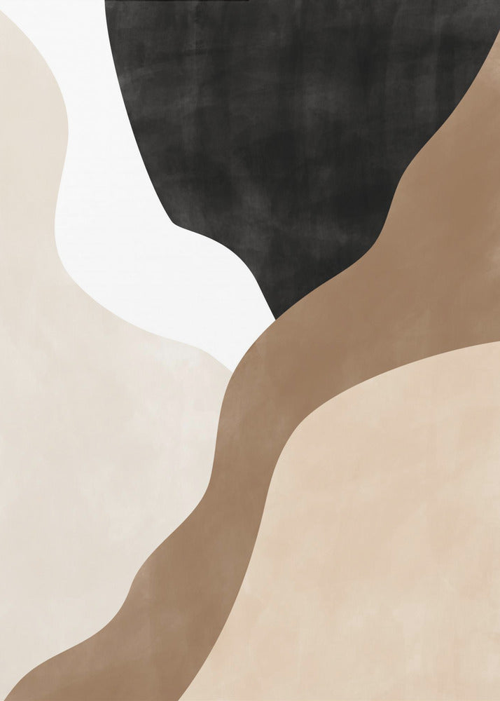 Abstrakte beige und braune Kunst | Leinwand