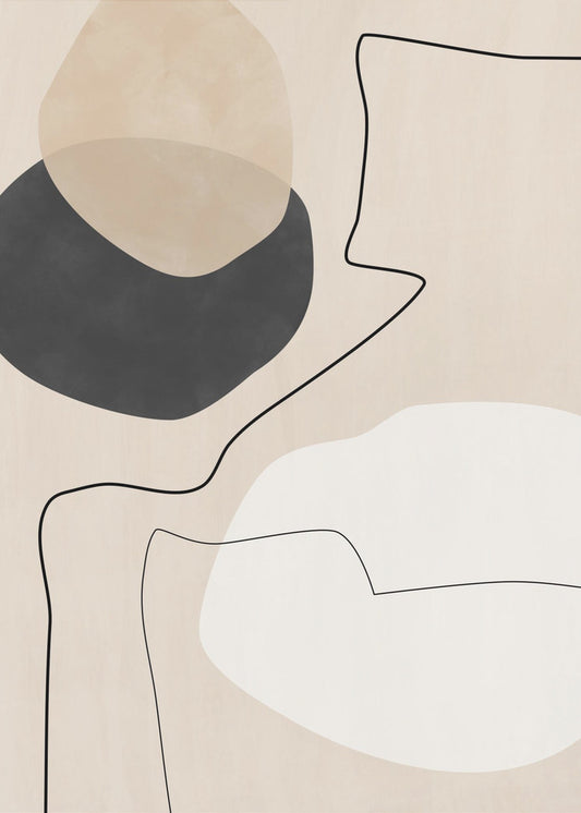 Organic Shapes &amp; Lines Painting | Poster